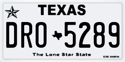 TX license plate DRO5289