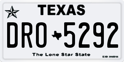 TX license plate DRO5292
