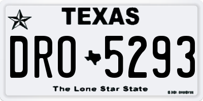 TX license plate DRO5293