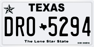 TX license plate DRO5294