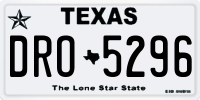 TX license plate DRO5296