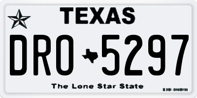 TX license plate DRO5297