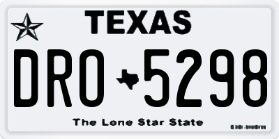 TX license plate DRO5298