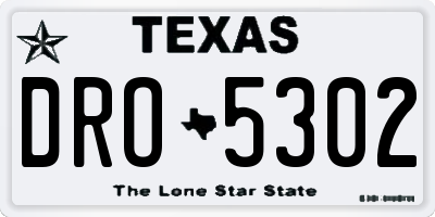 TX license plate DRO5302