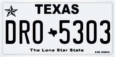 TX license plate DRO5303