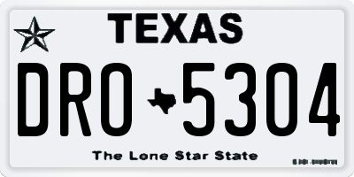 TX license plate DRO5304