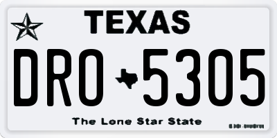 TX license plate DRO5305