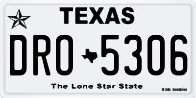 TX license plate DRO5306