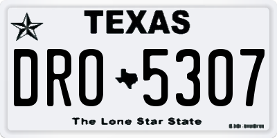 TX license plate DRO5307