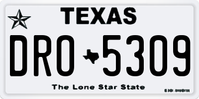TX license plate DRO5309