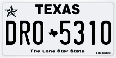 TX license plate DRO5310