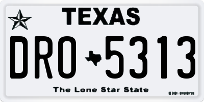 TX license plate DRO5313