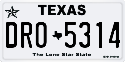 TX license plate DRO5314