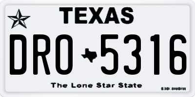 TX license plate DRO5316