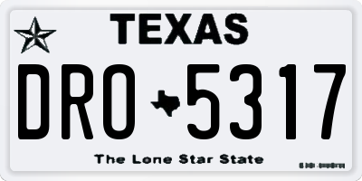 TX license plate DRO5317