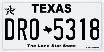 TX license plate DRO5318