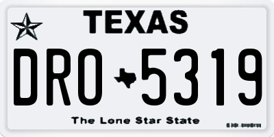 TX license plate DRO5319