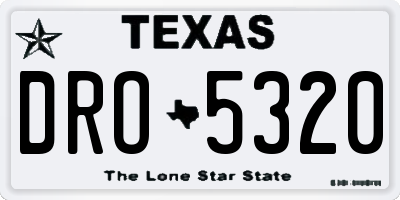 TX license plate DRO5320