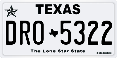 TX license plate DRO5322