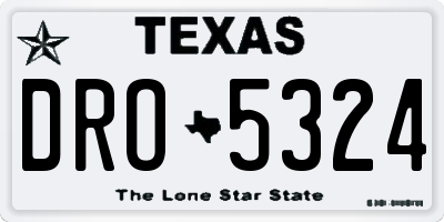 TX license plate DRO5324