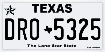 TX license plate DRO5325