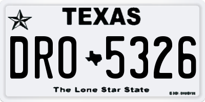 TX license plate DRO5326