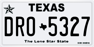 TX license plate DRO5327