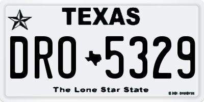 TX license plate DRO5329