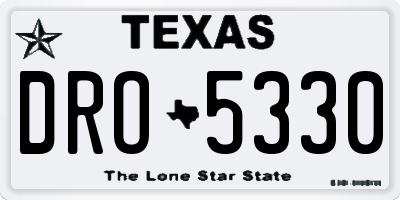 TX license plate DRO5330
