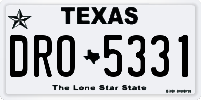TX license plate DRO5331
