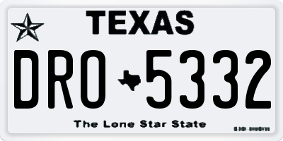 TX license plate DRO5332