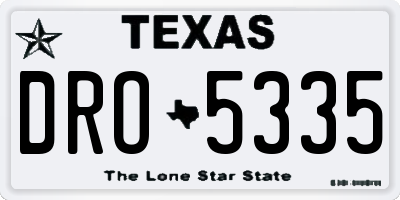 TX license plate DRO5335
