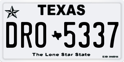 TX license plate DRO5337