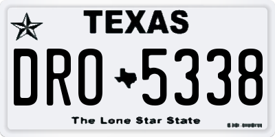 TX license plate DRO5338