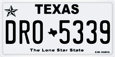 TX license plate DRO5339