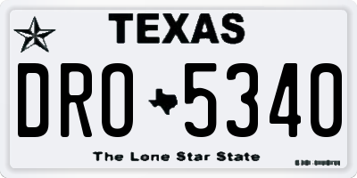 TX license plate DRO5340