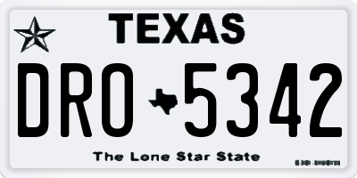TX license plate DRO5342