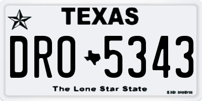 TX license plate DRO5343