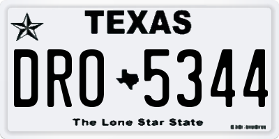TX license plate DRO5344