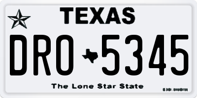 TX license plate DRO5345