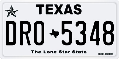 TX license plate DRO5348