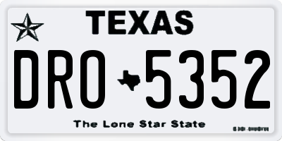 TX license plate DRO5352