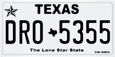 TX license plate DRO5355