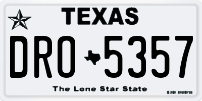 TX license plate DRO5357