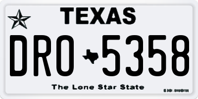 TX license plate DRO5358