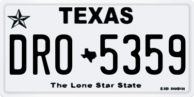 TX license plate DRO5359