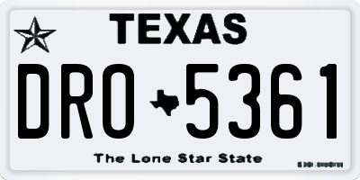 TX license plate DRO5361