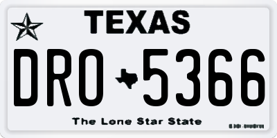 TX license plate DRO5366