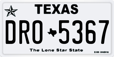 TX license plate DRO5367