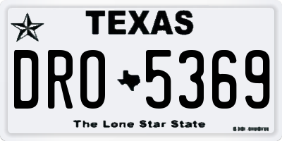 TX license plate DRO5369